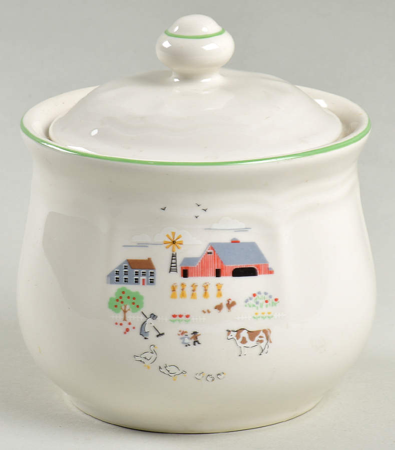 Tranquility Sugar Bowl & Lid by Sango-1