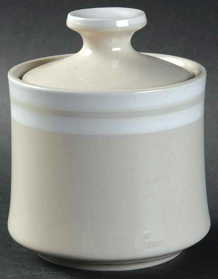 Trend White Sugar Bowl & Lid by Sango-1