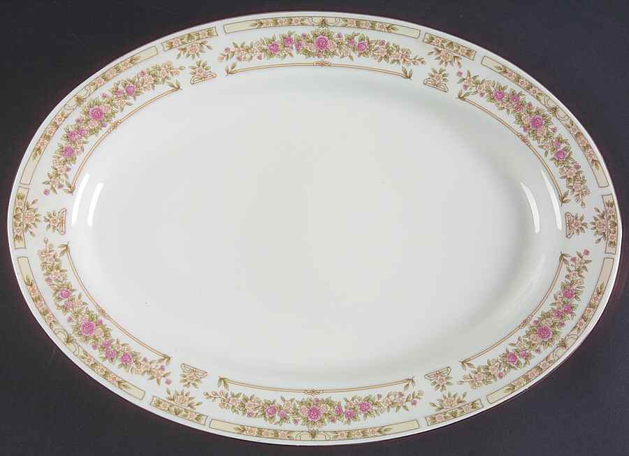 Trianon 14" Oval Serving Platter by Sango-1
