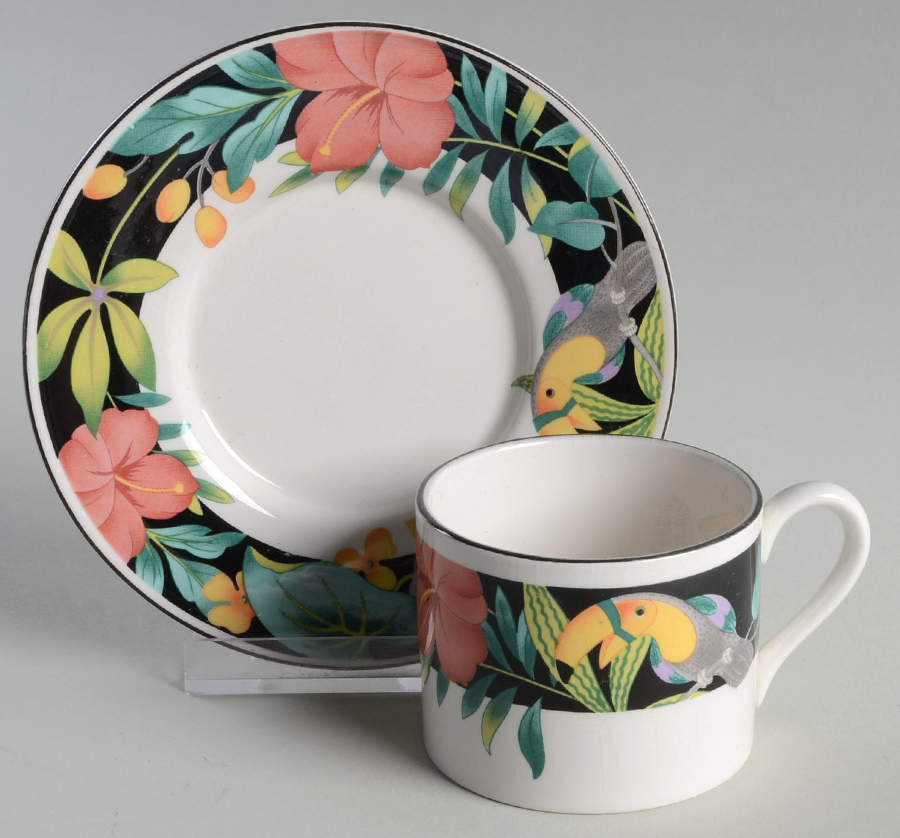 Tropica Flat Demitasse Cup & Saucer Set by Sango-1
