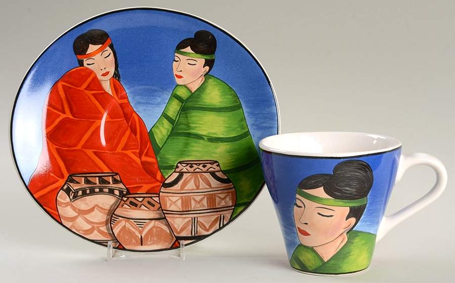 Twilight Flat Cup & Saucer Set by Sango-1