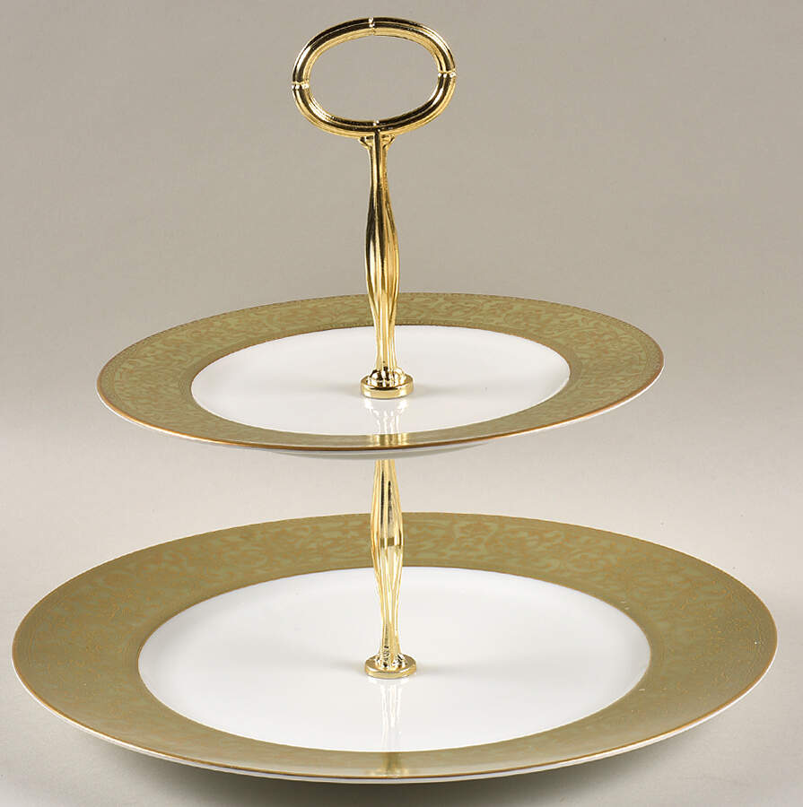 Versailles 6 5/8"-10"  2 Tiered Serving Tray (Dp, Sp) HC by Sango-1