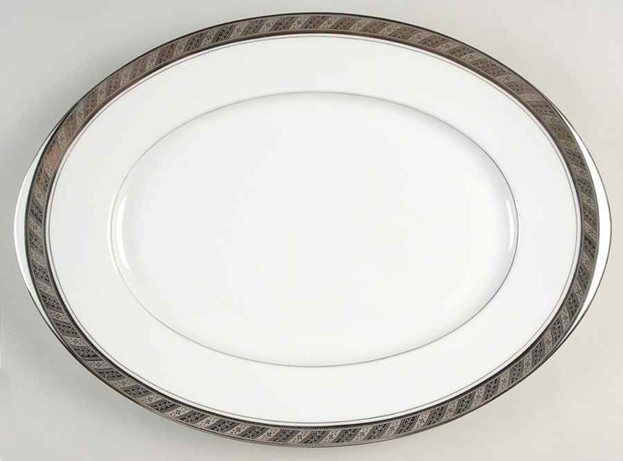 Victoria 16" Oval Serving Platter by Sango-1