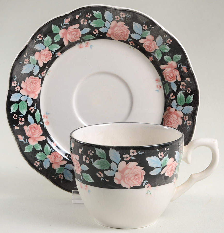 Victoria's Garden Flat Cup & Saucer Set by Sango-1
