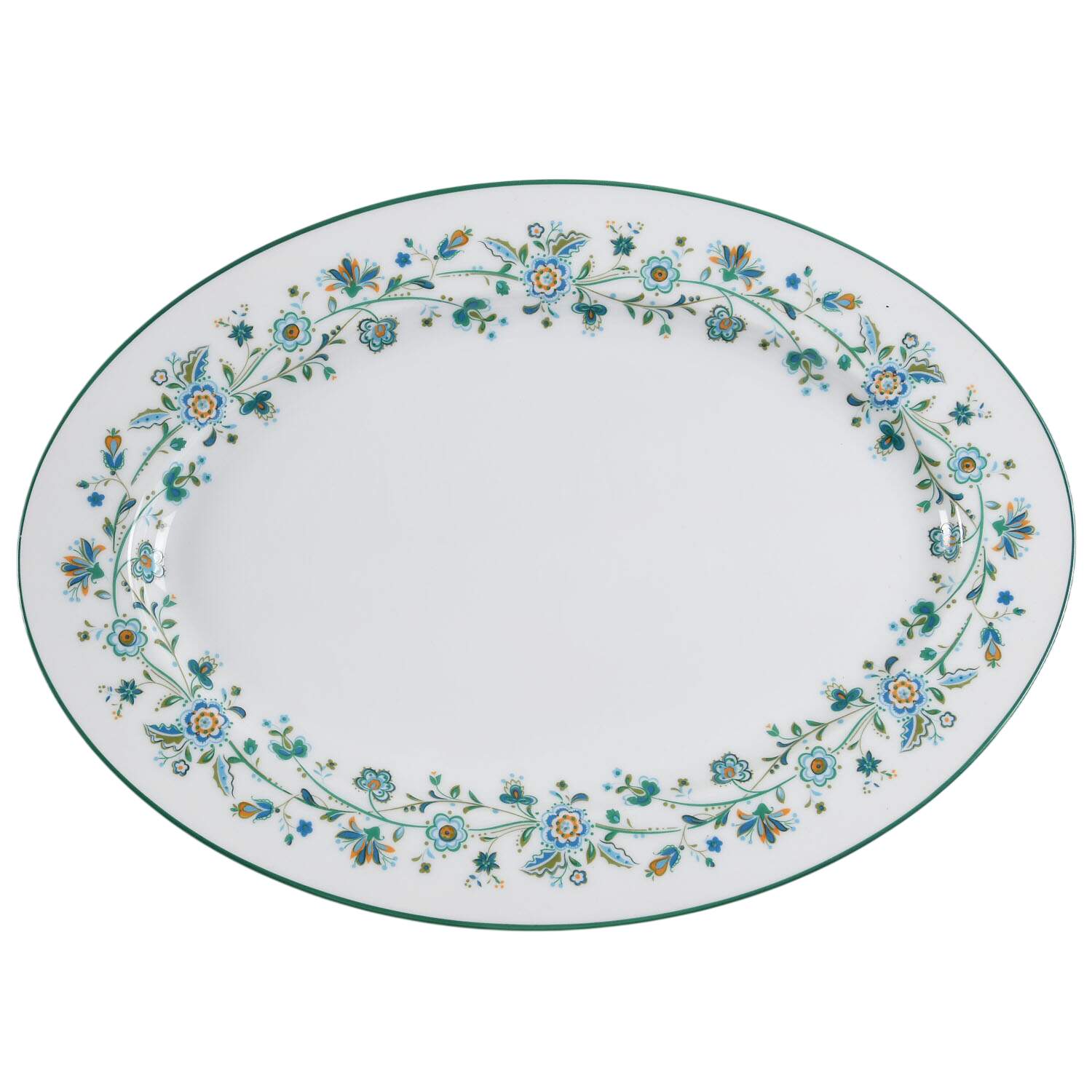 Village Green 14" Oval Serving Platter by Sango-1