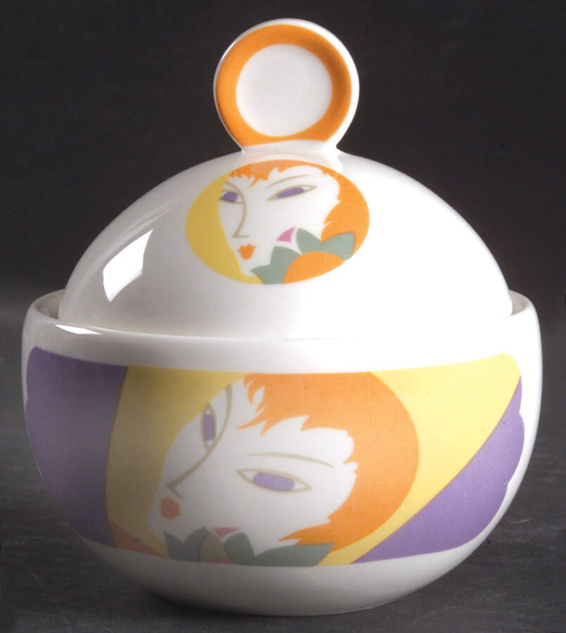 Visage Sugar Bowl & Lid by Sango-1