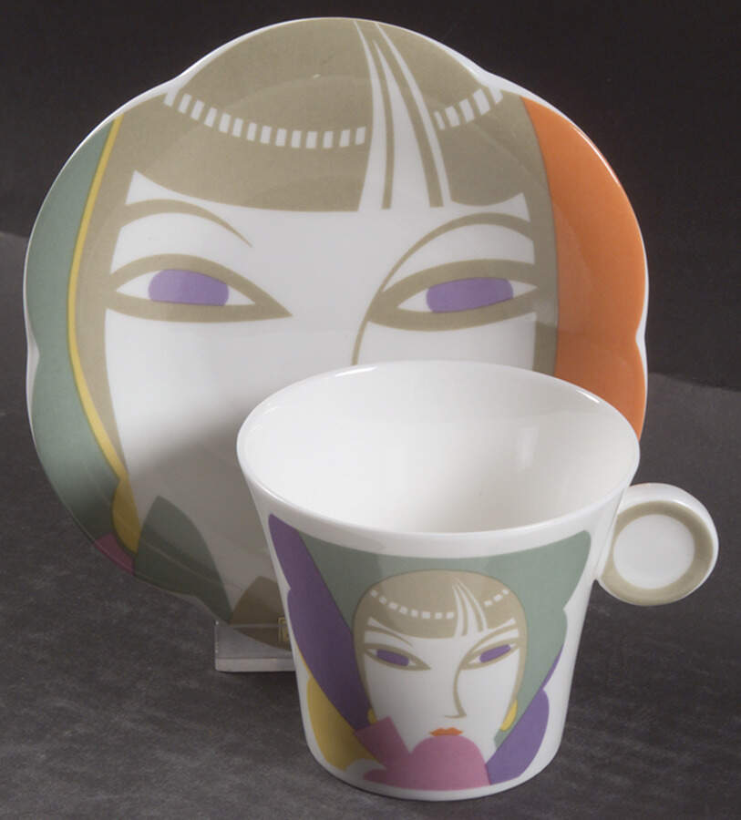 Visage Flat Cup & Saucer Set by Sango-1