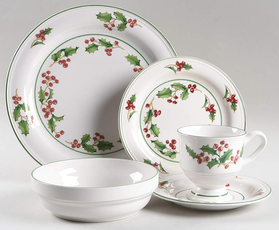 White Christmas 5 Piece Place Setting by Sango-1