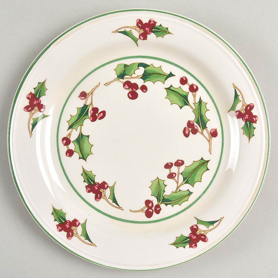 White Christmas Salad Plate by Sango-1
