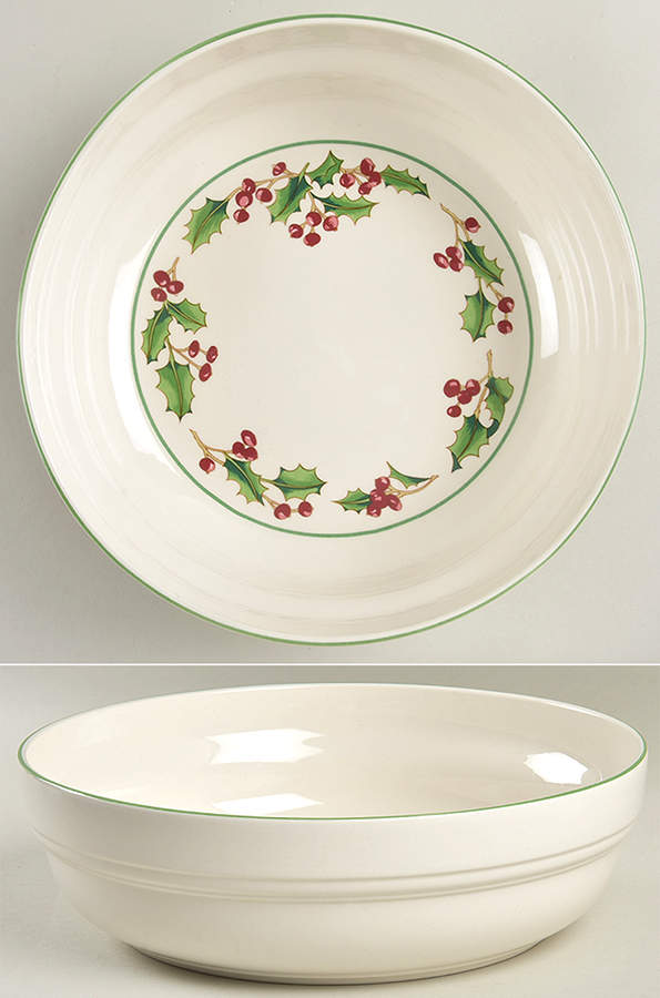 White Christmas 9" Round Vegetable Bowl by Sango-1