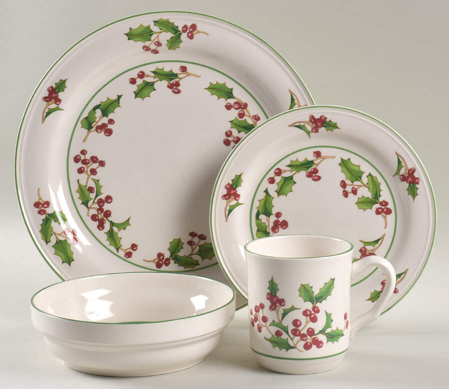 White Christmas 4 Piece Place Setting by Sango-1