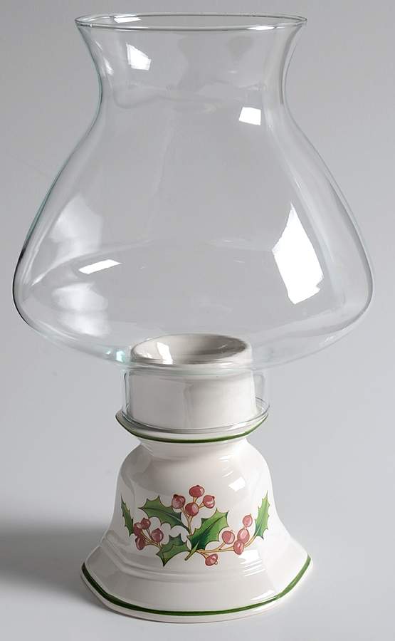 White Christmas Hurricane Lamp & Globe by Sango-1