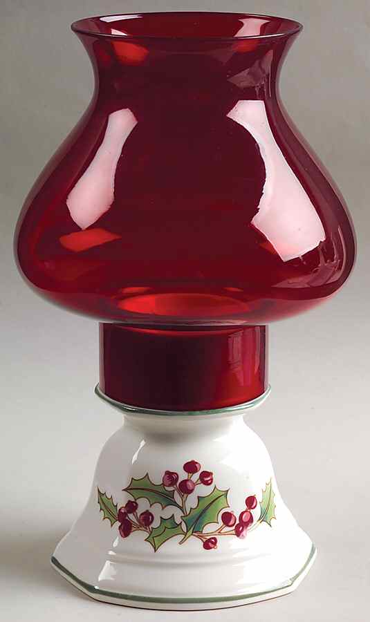 White Christmas Hurricane Lamp & Globe by Sango-1