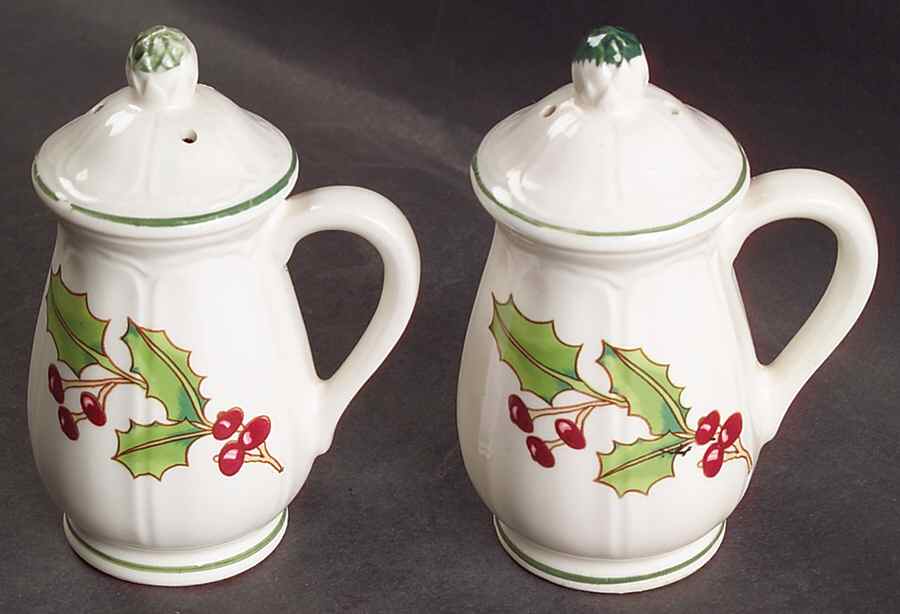 White Christmas Salt & Pepper Set by Sango-1