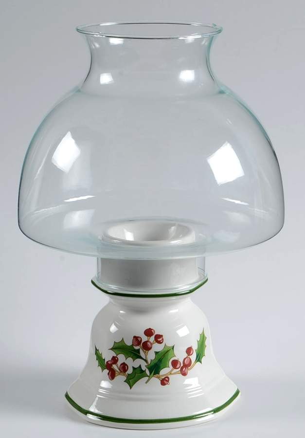 White Christmas Hurricane Lamp & Globe by Sango-1