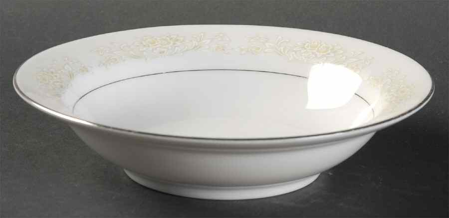 White Gold Rim Fruit/Dessert (Sauce) Bowl by Sango-1