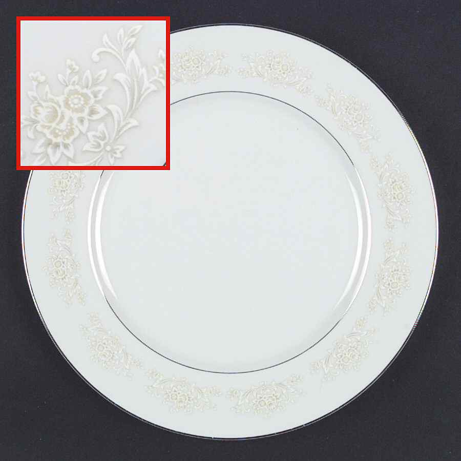 White Gold Dinner Plate by Sango-1