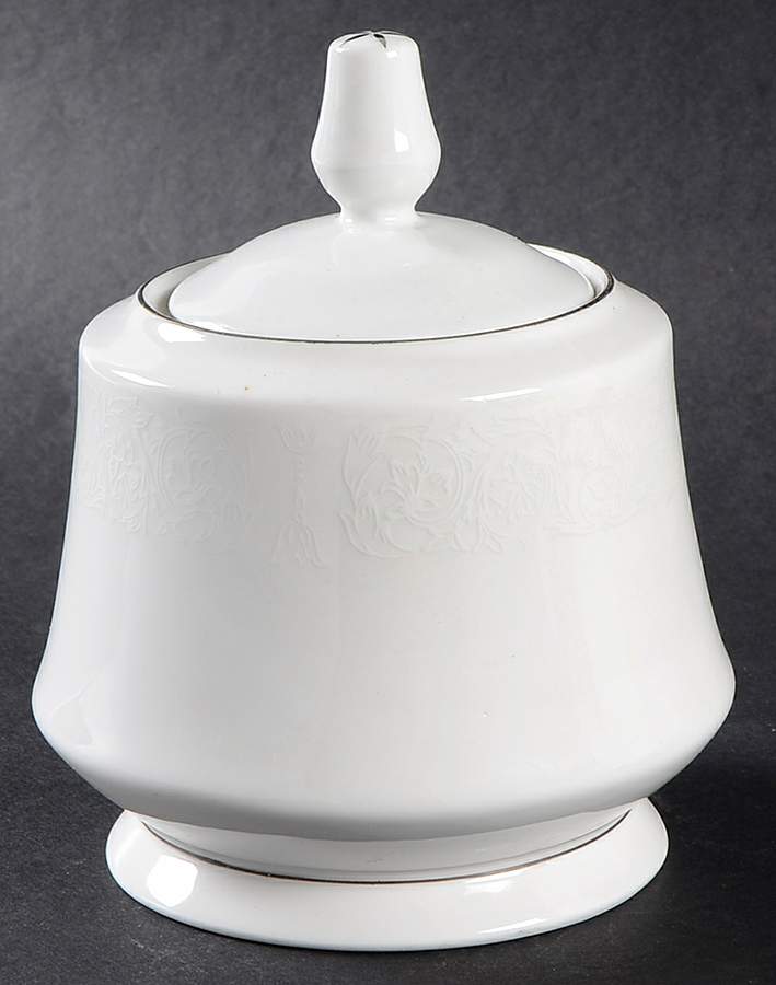 Whitelace Sugar Bowl & Lid by Sango-1