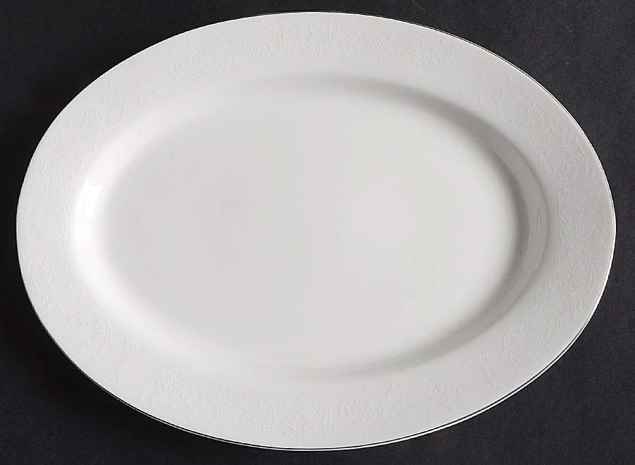 Whitelace 12" Oval Serving Platter by Sango-1