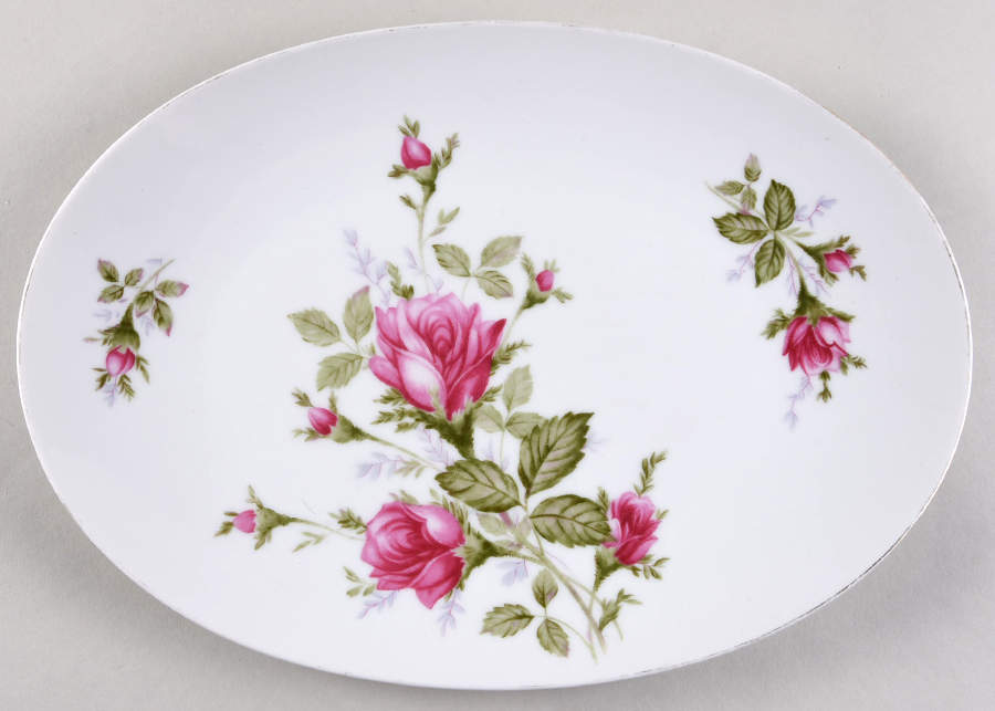 Wildrose 12" Oval Serving Platter by Sango-1