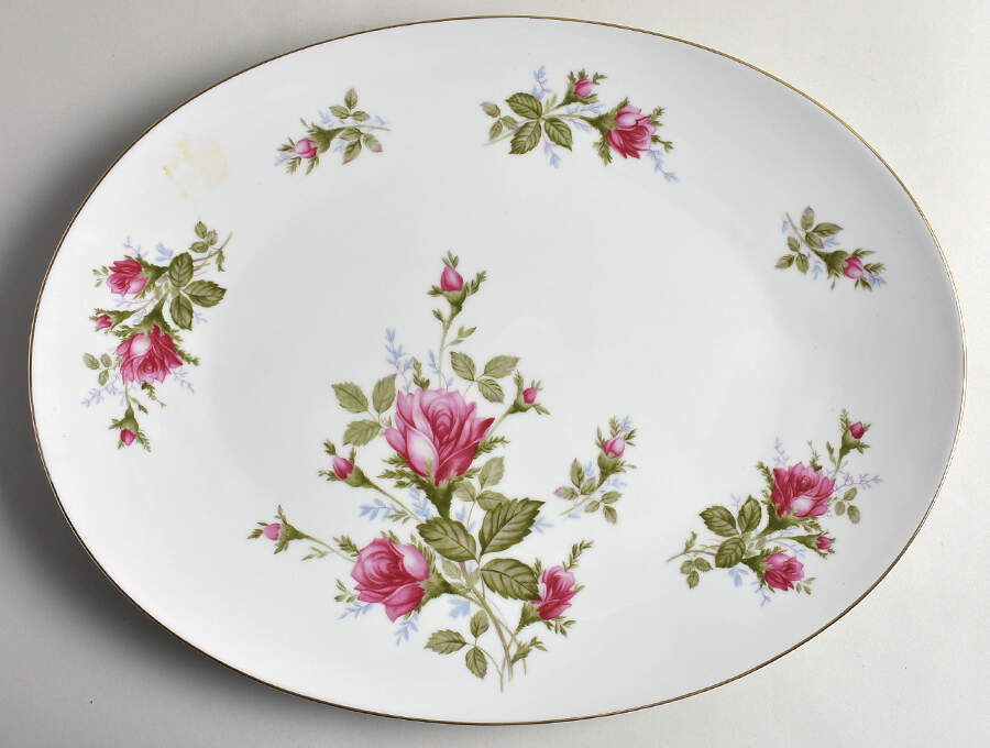 Wildrose 16" Oval Serving Platter by Sango-1