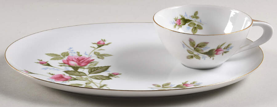 Wildrose Snack Plate & Cup Set by Sango-1