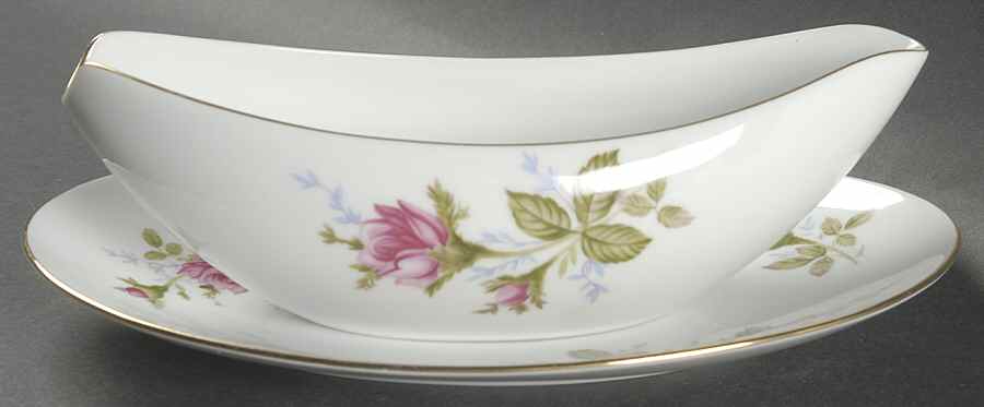 Wildrose Gravy Boat & Underplate/Relish by Sango-1
