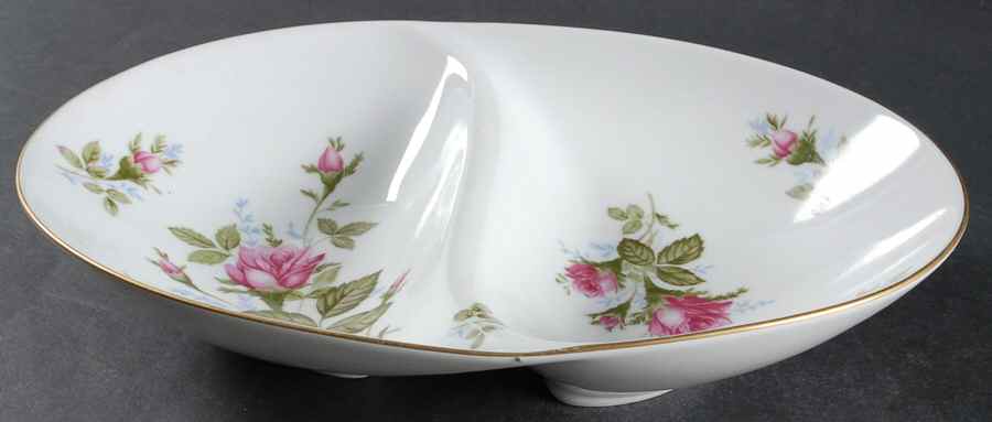 Wildrose 11" Oval Divided Vegetable Bowl by Sango-1