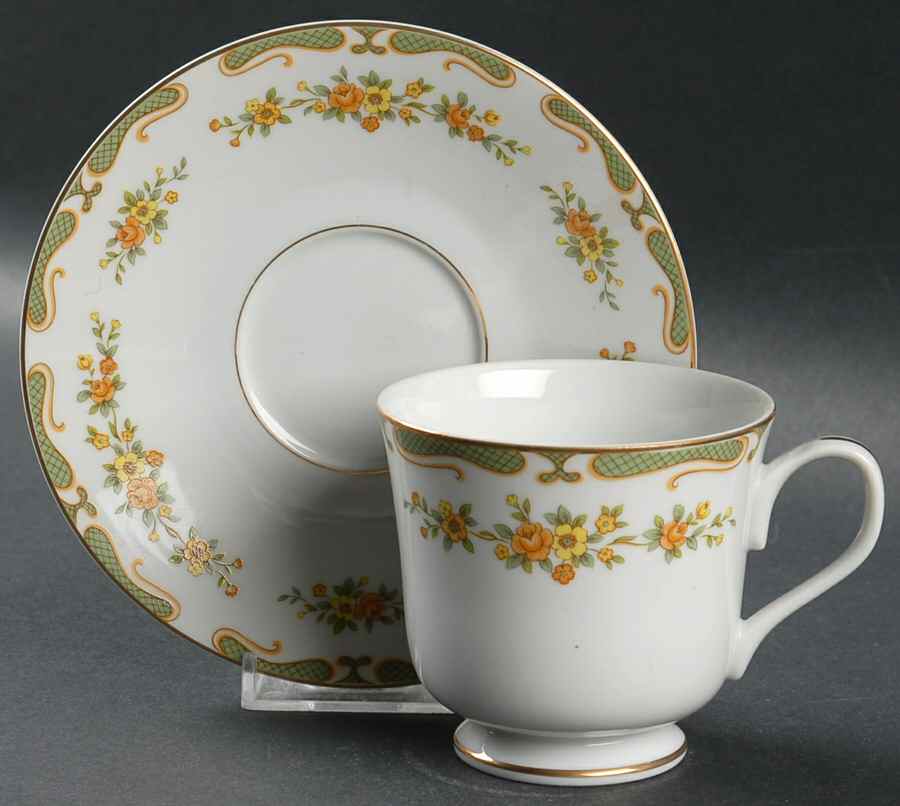 Winsome Footed Cup & Saucer Set by Sango-1