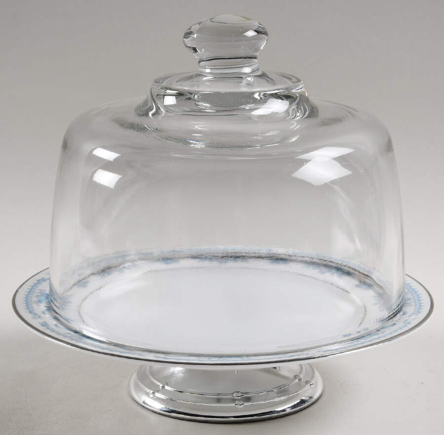 Winsford 6 1/2"-7 1/2" Footed Cheese Plate w/ Glass Dome HC by Sango-1