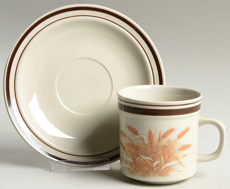 Winter Wheat Flat Cup & Saucer Set by Sango-1