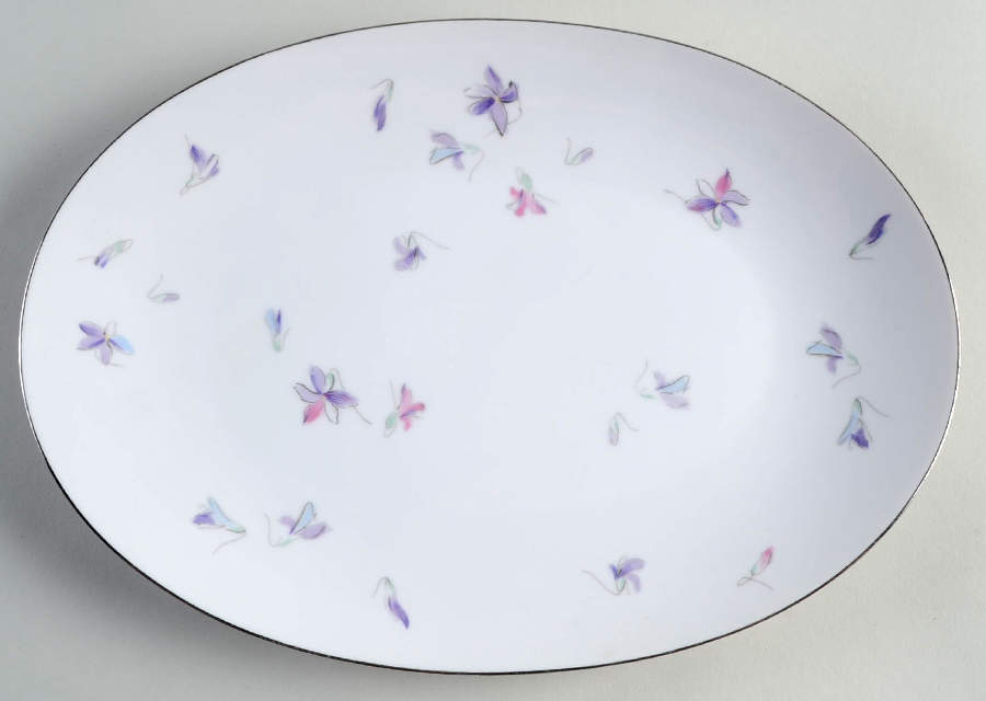 Wood Violet 12" Oval Serving Platter by Sango-1