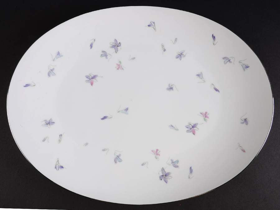 Wood Violet 15" Oval Serving Platter by Sango-1
