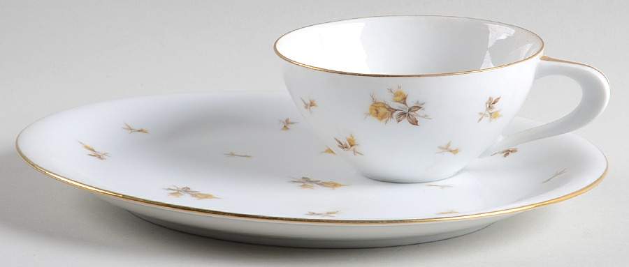 Yellow Chintz Snack Plate & Cup Set by Sango-1