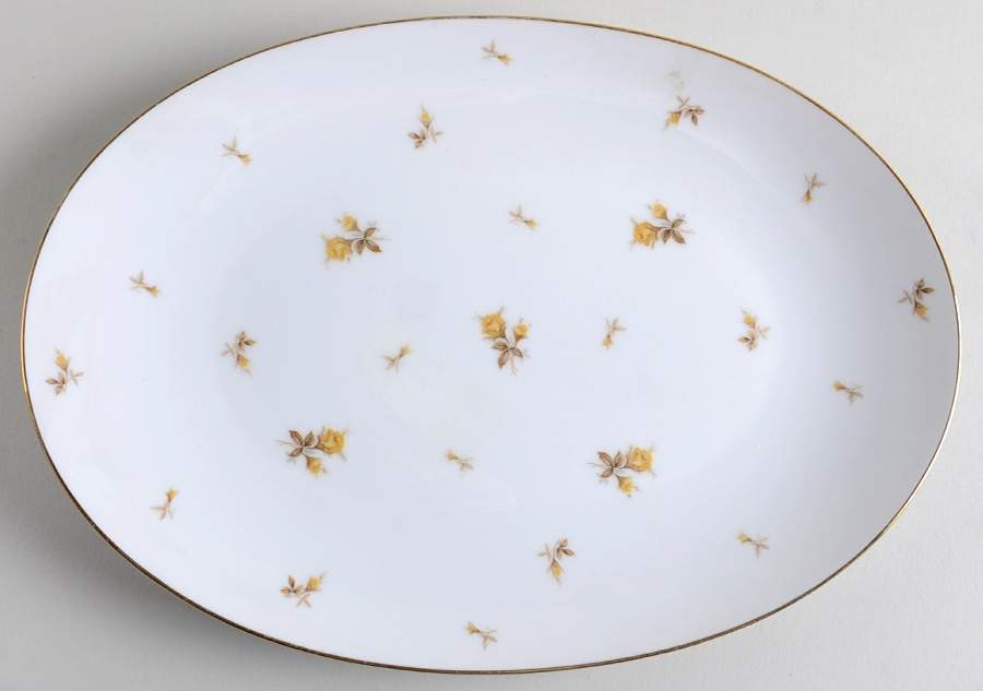 Yellow Chintz 12" Oval Serving Platter by Sango-1