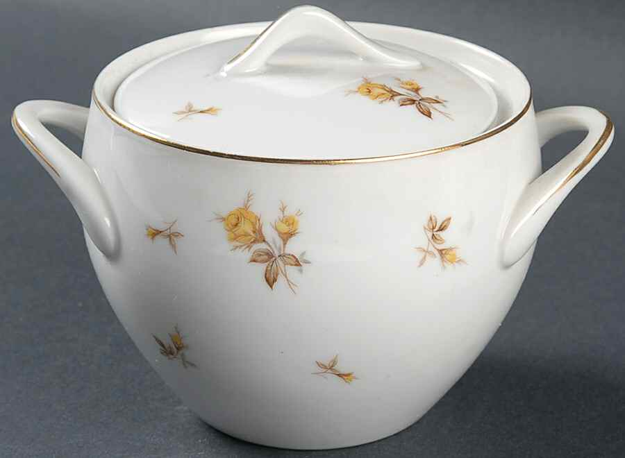 Yellow Chintz Sugar Bowl & Lid by Sango-1