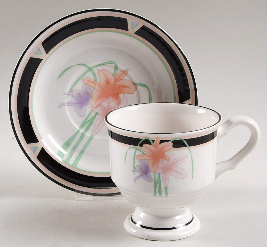 Zenith Footed Cup & Saucer Set by Sango-1