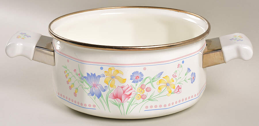 Victorian Flowers 1.5 Qt Metal Covered Saucepan No Lid by Sarma Studios-1