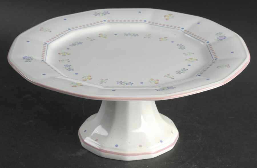 Victorian Flowers 10" Diameter Pedestal Cake Stand by Sarma Studios-1