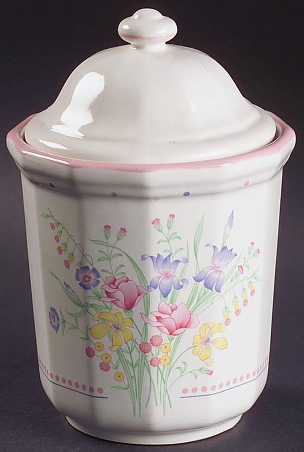 Victorian Flowers Large Canister & Lid by Sarma Studios-1