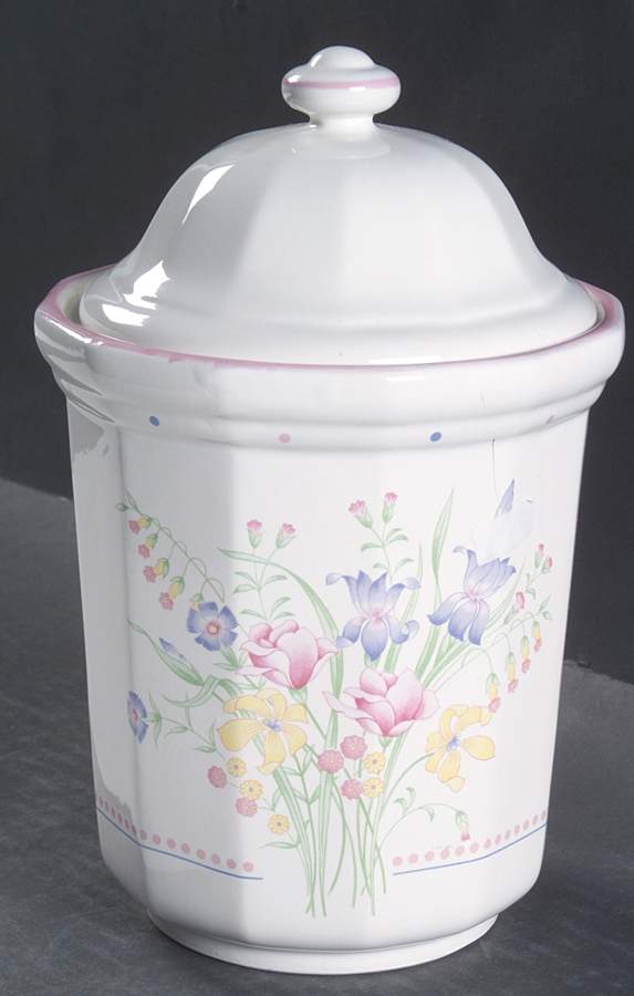 Victorian Flowers Medium Canister & Lid by Sarma Studios-1