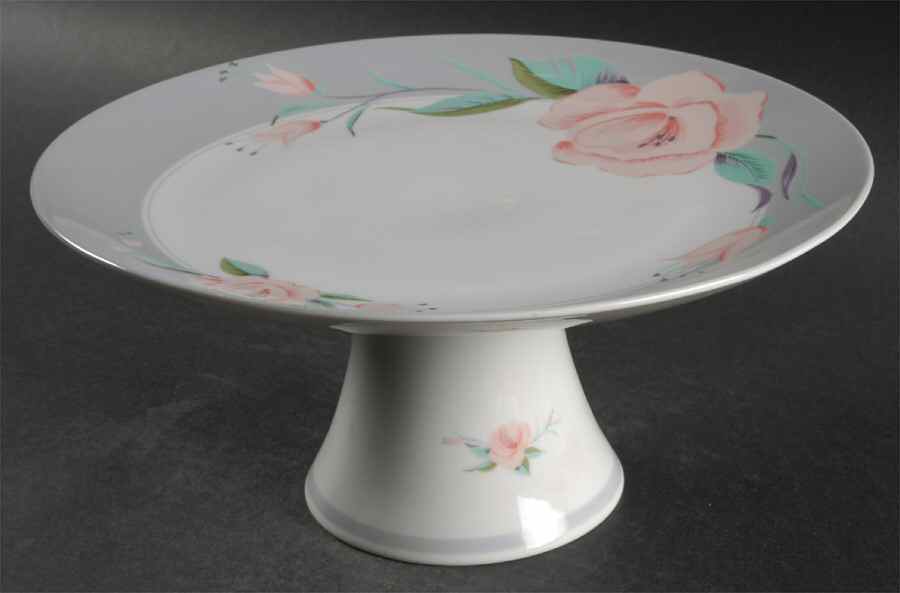 Victorian Rose 10" Diameter Pedestal Cake Stand by Saltera-1