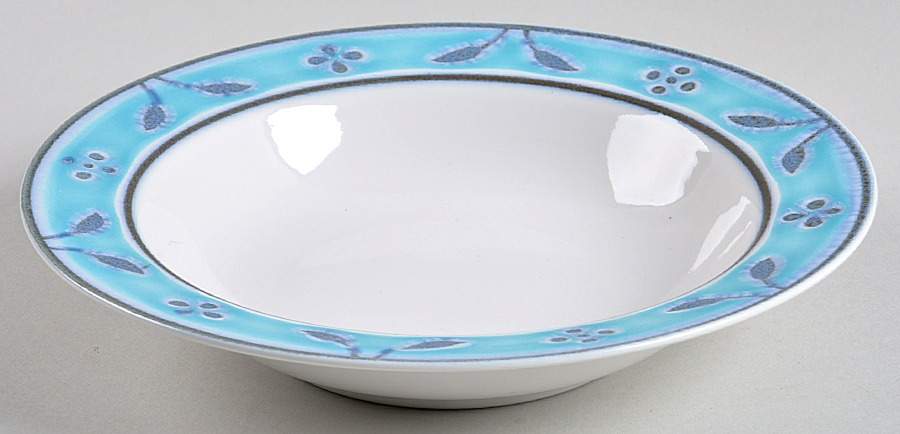 Chantilly Turquoise Rim Soup Bowl by Savoir Vivre-1