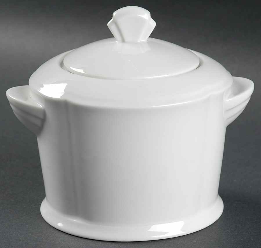 Chelsea White Sugar Bowl & Lid by Savoir Vivre-1