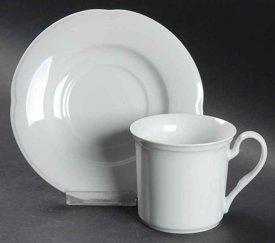 Chelsea White Flat Cup & Saucer Set by Savoir Vivre-1