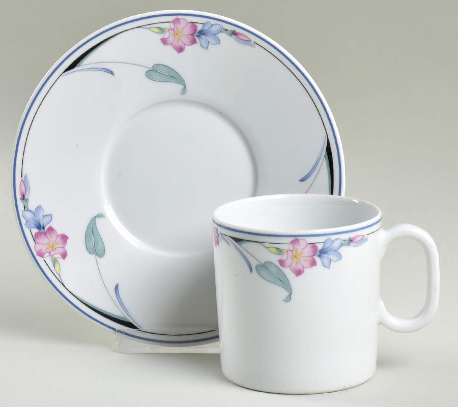 Fleur Flat Cup & Saucer Set by Savoir Vivre-1
