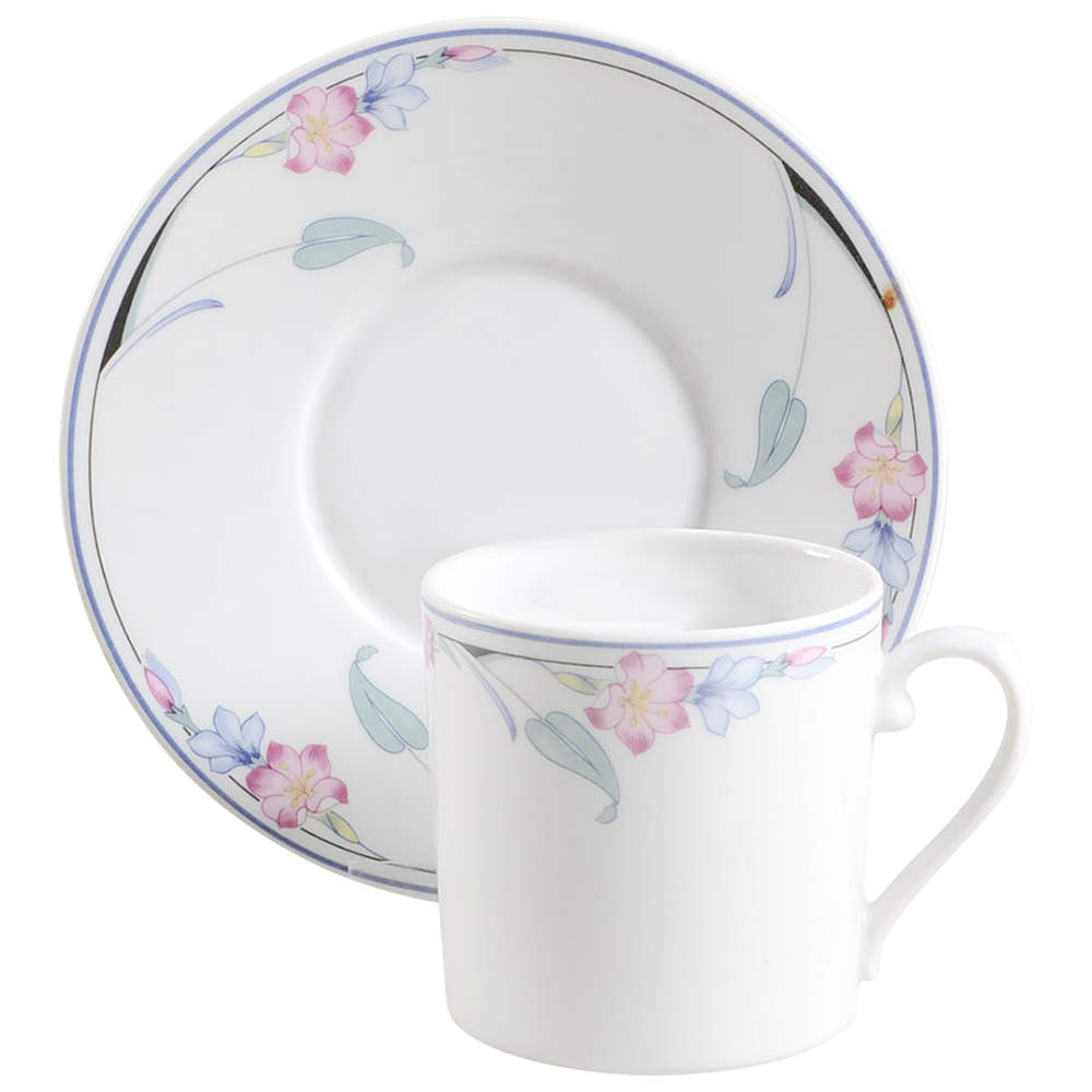 Fleur Flat Cup & Saucer Set by Savoir Vivre-1