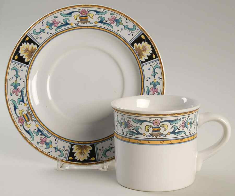 Florentina Flat Cup & Saucer Set by Savoir Vivre-1