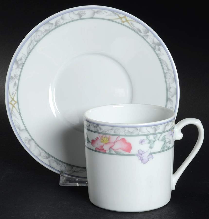 Fresh Bouquet Flat Cup & Saucer Set by Savoir Vivre-1