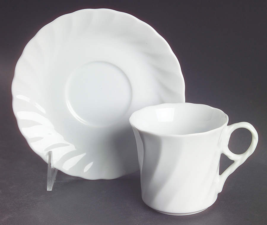 French Swirl Flat Cup & Saucer Set by Savoir Vivre-1